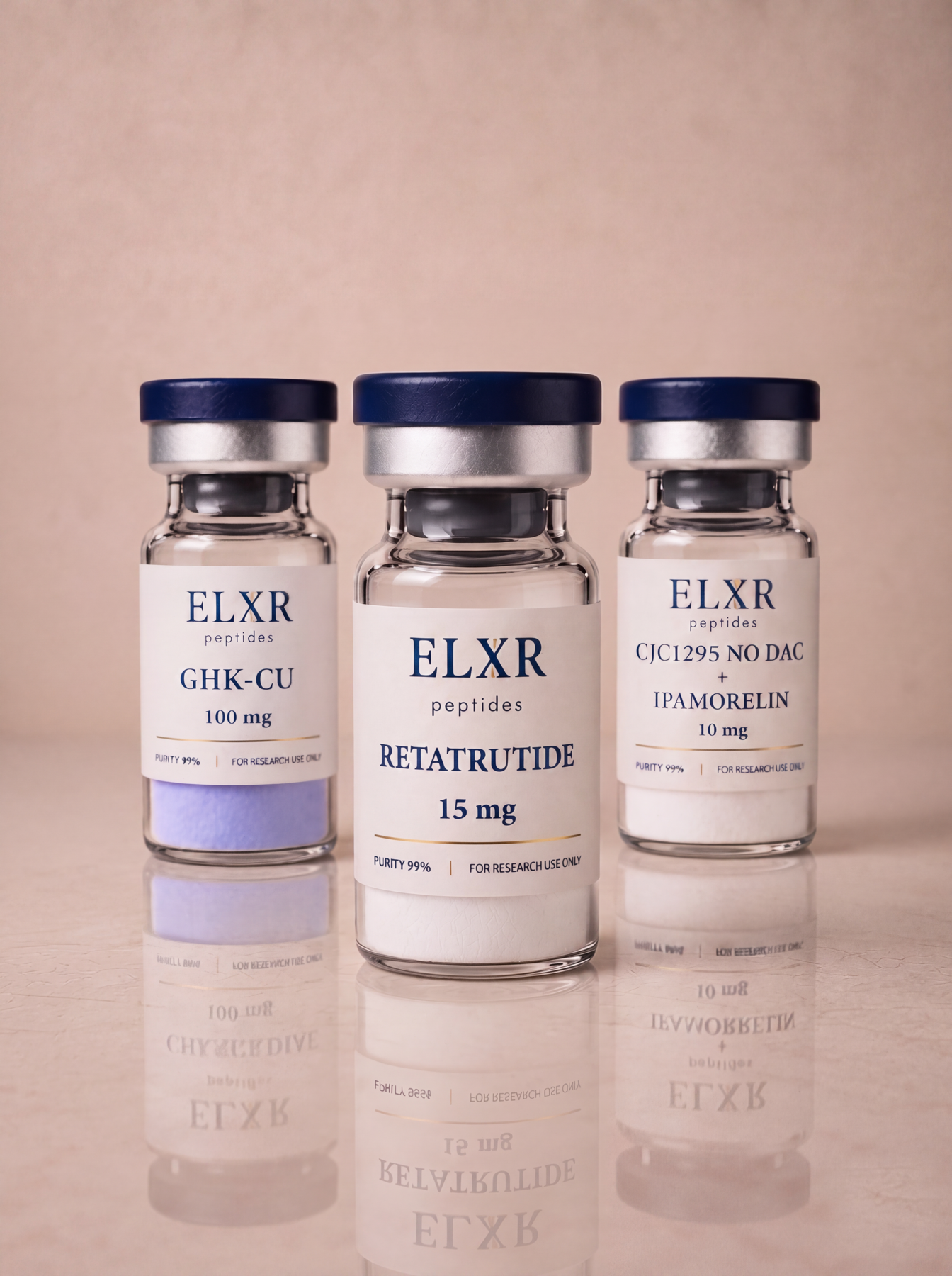 ELXR peptiden: GHK-Cu, Retatrutide en CJC1295 + Ipamorelin